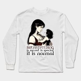 baby breastfeeding mom respect sacred and special design Long Sleeve T-Shirt
